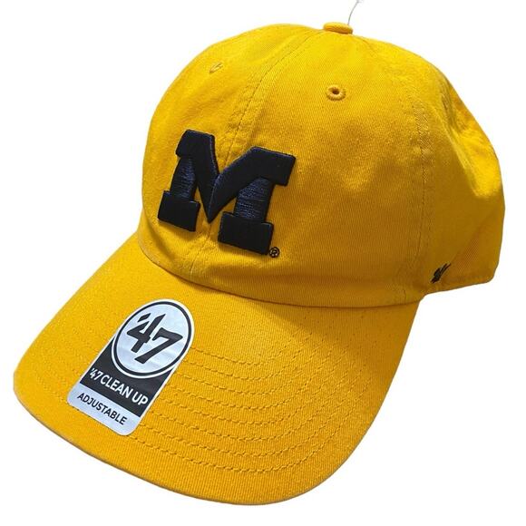 Michigan U of M College Baseball Hat OSFM Adjustable Maize Blue NEW License Cap - Picture 2 of 11